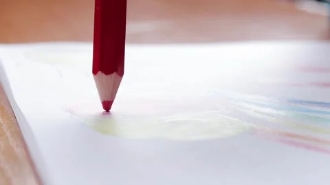 Pencil close up, selective focus. Color the picture Stock Footage 253488685
