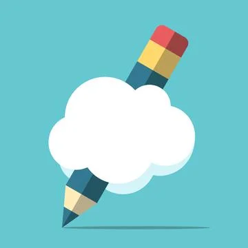 Pencil with cloud Stock Illustration