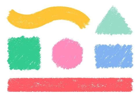 Pencil Color Squiggles Vector Set. Chalk Scribble Underline Shapes Collection Stock Illustration
