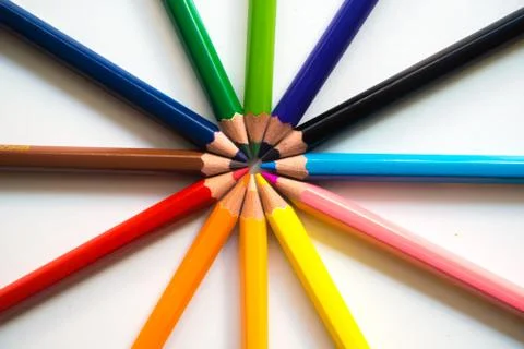 Pencil Colorful Set Stock Photos