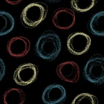 Pencil colourful rounds, seamless pattern 库存插图