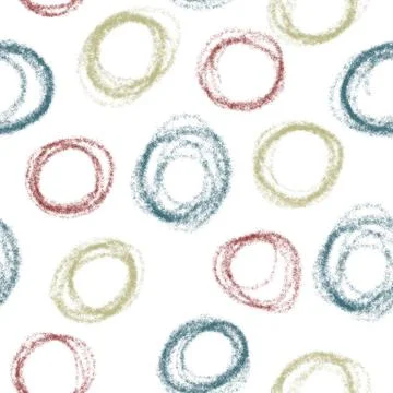 Pencil colourful rounds, seamless pattern 库存插图