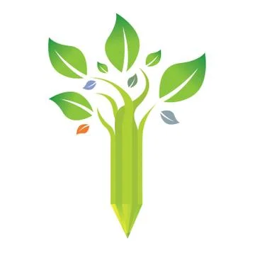Pencil combined with a tree Stock Illustration