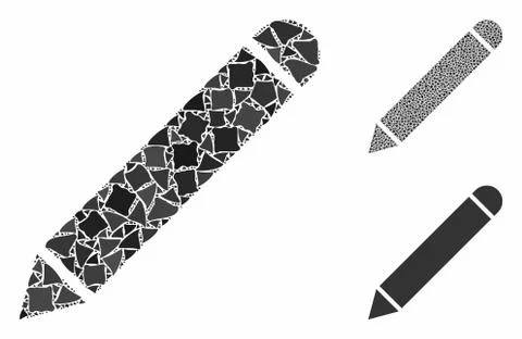 Pencil Composition Icon of Ragged Elements Illustrazione stock