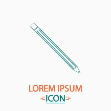 Pencil computer symbol Stock Illustration