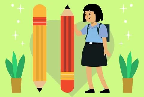 Pencil Concept Illustration Vector Style Illustration Stock Illustration