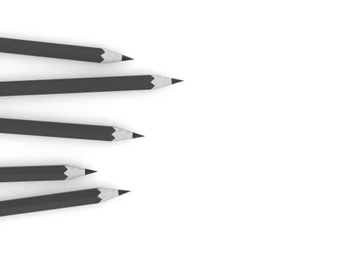 Pencil concept rendered black Stock Illustration