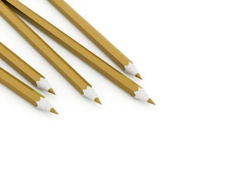 Pencil concept rendered yellow Stock Illustration
