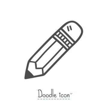 Pencil Doodle Icon. Stock Illustration