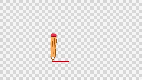 Pencil Draw Line Animation On Alpha Channel Stock Footage 281451665