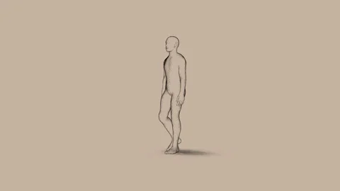 Pencil Drawing Animation of Human walking casually. Seamless Loop Stock Footage 253390815