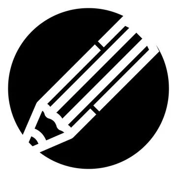 Pencil drawing creative art icon in black circle Stock Illustration