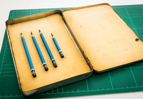 Pencil drawing ee in the box Stock Photos