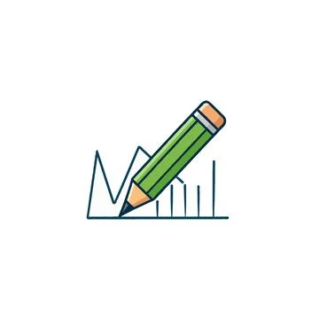 Pencil drawing graphical chart: visualizing progress and financial growth i.. Stock Illustration