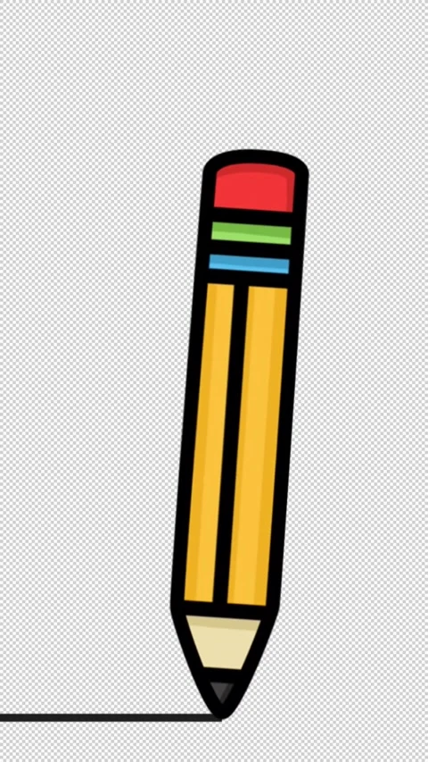 Pencil Drawing a Line Vertical Alpha Stock Footage 319577034