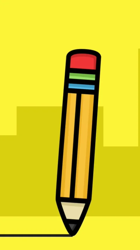 Pencil Drawing a Line Vertical Stock Footage 319577016