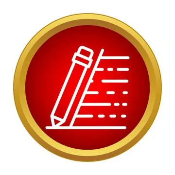 Pencil drawing lines in red circle icon 库存插图