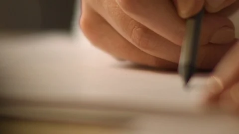 Pencil drawing on paper Stock Footage 69760648