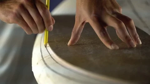 Pencil Drawing Surfboard Shape Outline Template 스톡 동영상 83432353