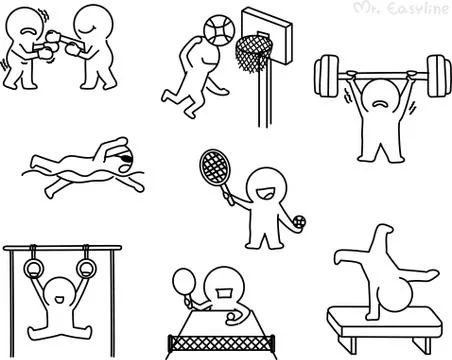 Pencil drawing as vector of sport Stock Illustration