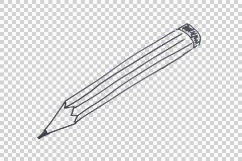 A pencil drawn with a black marker Stock Illustration