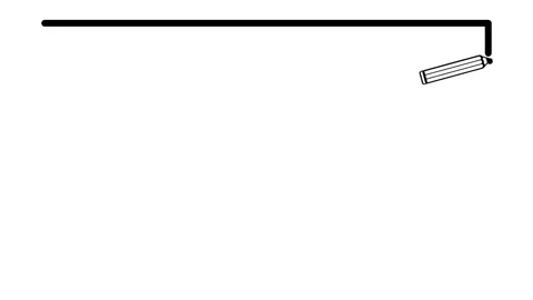 Pencil draws a rectangular frame. Minimalist black and white line animation. 库存影片 315143656