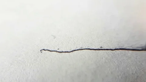The Pencil Draws Uneven Random Lines on a White Paper. Macro Close Up Time Stock Footage 97497586