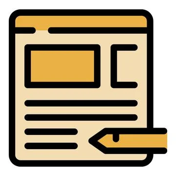 Pencil editing web page content layout with placeholder Illustrazione stock