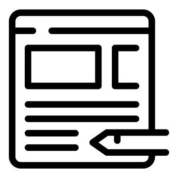 Pencil editing website content on webpage interface Stock Illustration