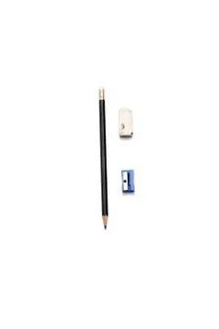 Pencil eraser and sharpener Stock Photos