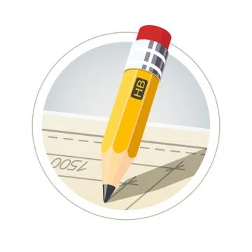 Pencil with eraser for drawing Stock Illustration