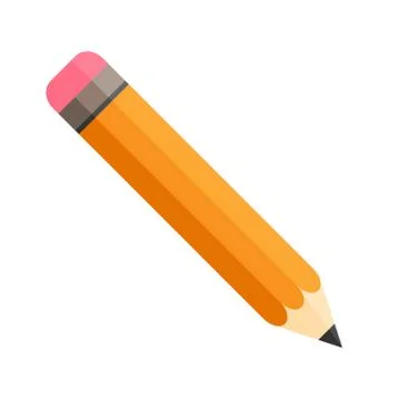 Pencil with eraser. Isolated. Flat design Stock-Illustration