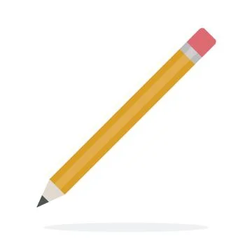 Pencil with eraser vector flat isolated Stock Illustration