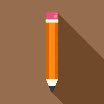 Pencil with erasers long shadow flat design 스톡 일러스트