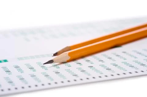 Pencil on exam Stock Photos