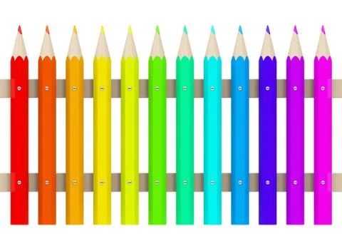The pencil fence Stock Illustration