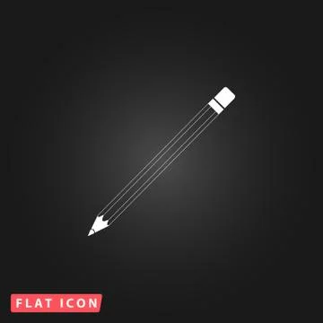 Pencil flat icon Stock Illustration