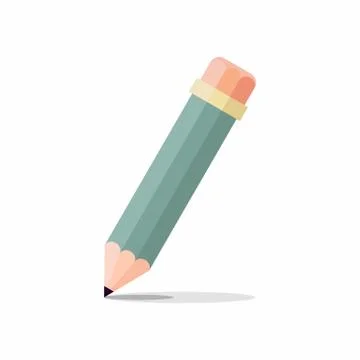 Pencil in flat style icon Stock Illustration