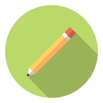 Pencil Flat Symbol Stock Illustration