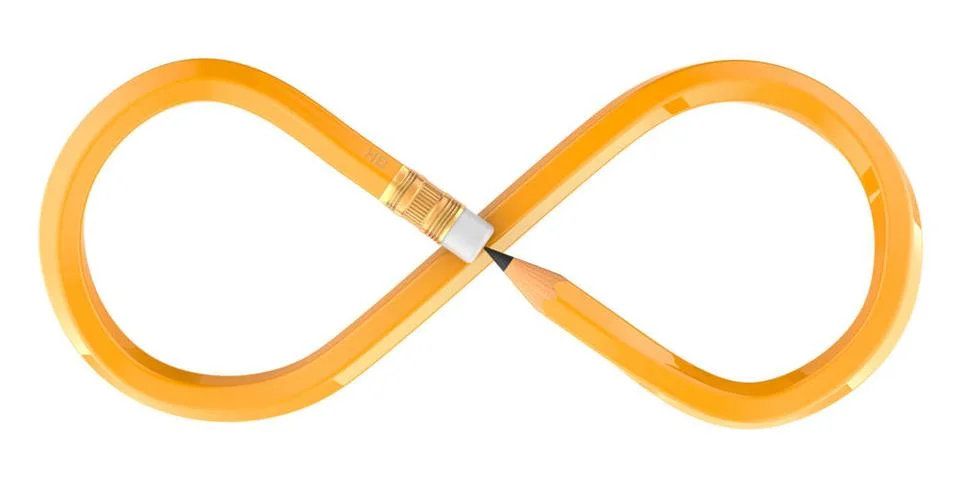 Pencil forms an infinity symbol, 3D rendering Pencil forms an infinity sym... Stock Photos