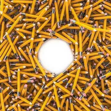 Pencil frame yellow 스톡 일러스트