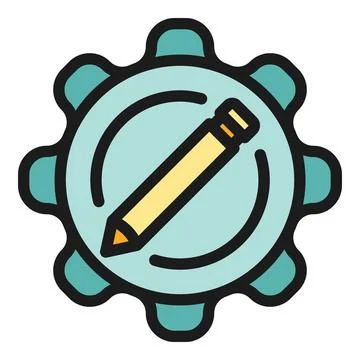 Pencil gear icon vector flat Stockillustratie