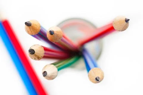 Pencil in the glass Stock Photos