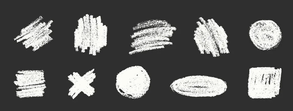 Pencil Gray Squiggles Vector Set. Chalk Scribble Underline Shapes Collection Stock Illustration