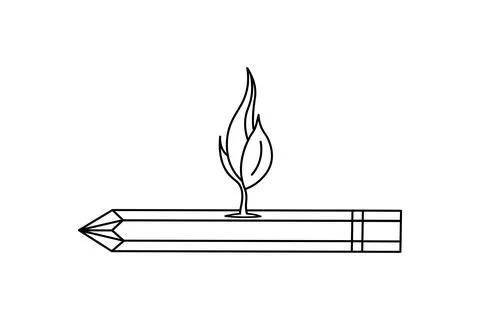Pencil With Growing Leaf Concept Icon Stock Illustration