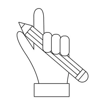 Pencil hand holding Stockillustratie