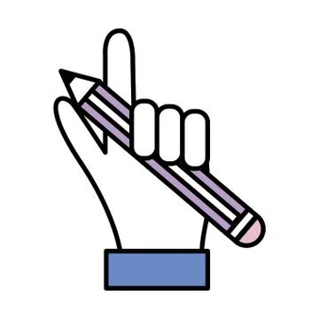 Pencil hand holding Stockillustratie