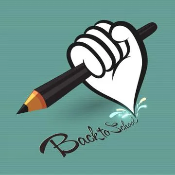 Pencil in hand Stock Illustration