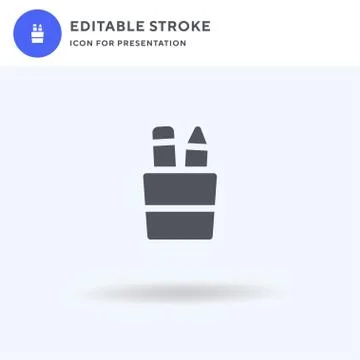 Pencil Holder icon vector, filled flat sign, solid pictogram isolated on whit イラスト素材