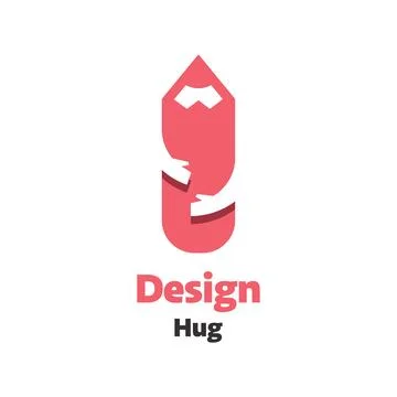 Pencil Hug Logo Stock Illustration